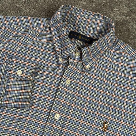 Ralph Lauren Other - Ralph Lauren Shirt Mens L Blue Red Green L/S Button Down Up Flesh Pony